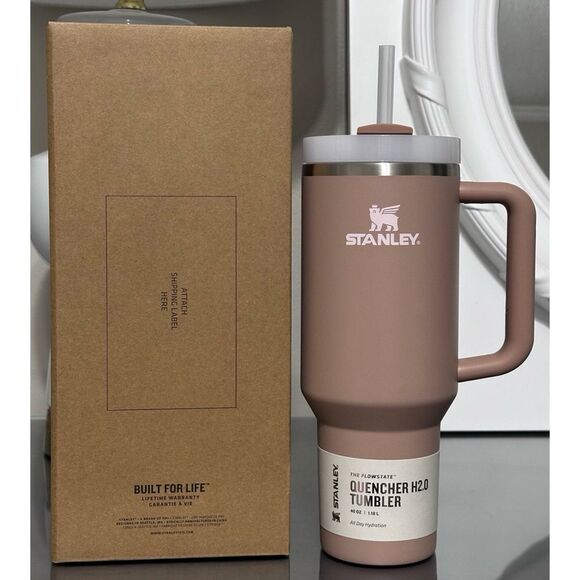 Stanley Quencher H2.0 FlowState Tumbler 40oz, ALMOND ROSE - Picture 2 of 6